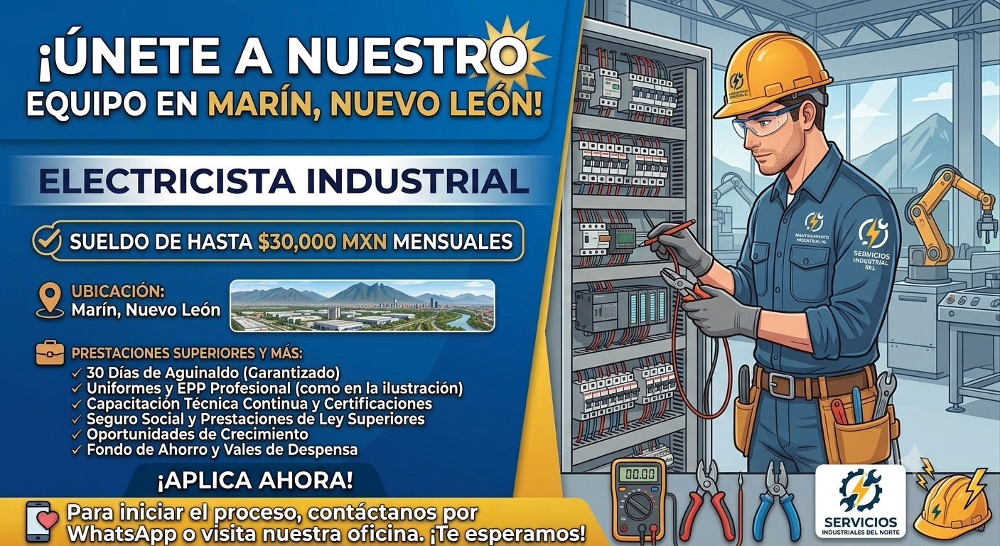 Electricista Industrial en Marín, Nuevo León