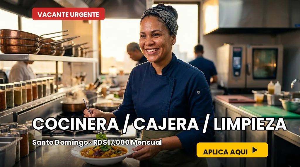 Cocinera/Cajera/Limpieza en Santo Domingo